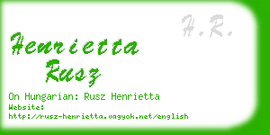 henrietta rusz business card